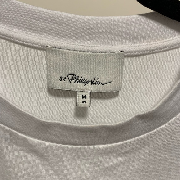 3.1 Pillip Lim white cinched tee shirt - Picture 2 of 4
